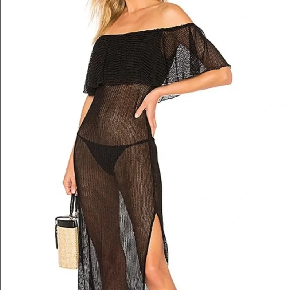 ELLEJAY NEW Cori Off the Shoulder Mesh Lace Cover Up Dress
